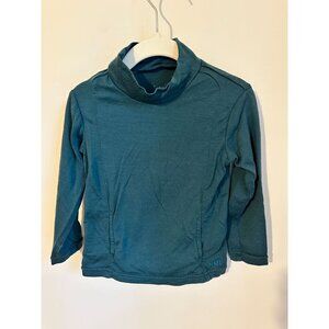 Nui Merino Wool Unisex Kids warming underlayer Top Long Sleeve Neck Green 3T